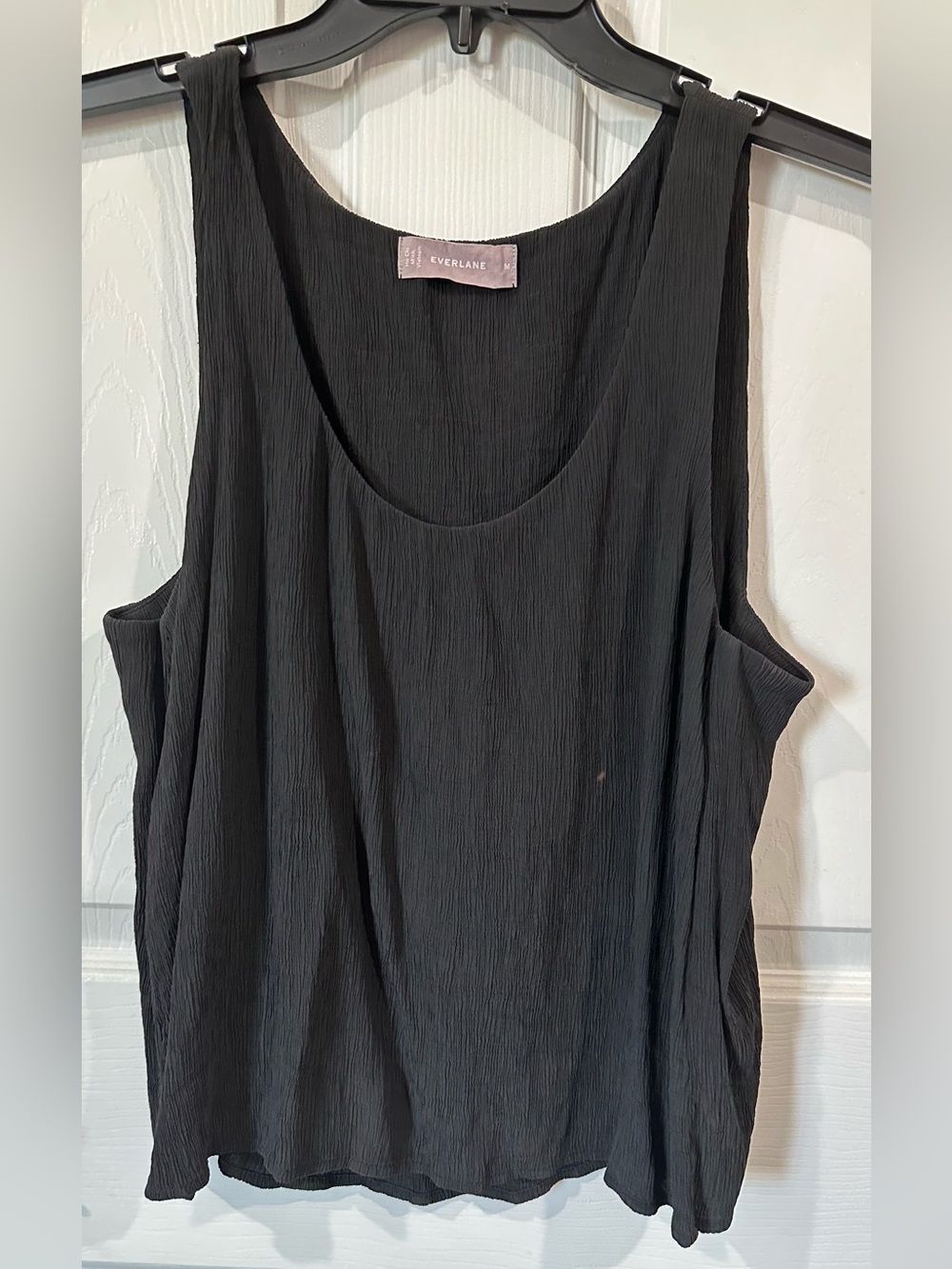 Everlane Black Textured Scoop Neck Tank